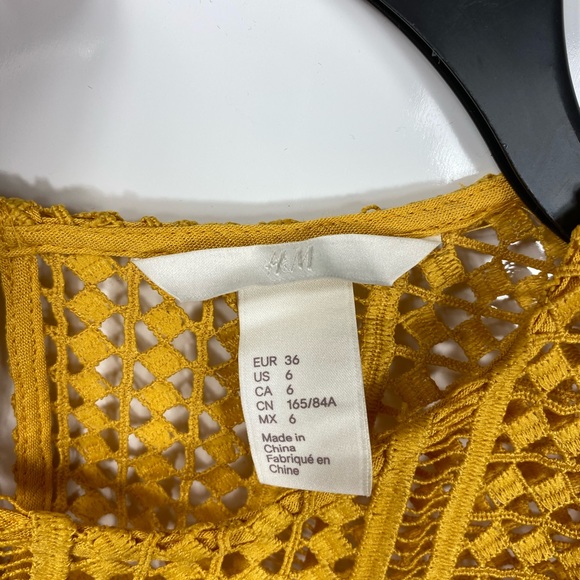 H&M Mustard Yellow Top - Size 6 - Picture 6 of 8
